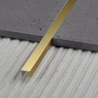 Wall Floor Decoration 8mm Brass Tile Trim Easy Installation U Shape Copper Tile Trim
